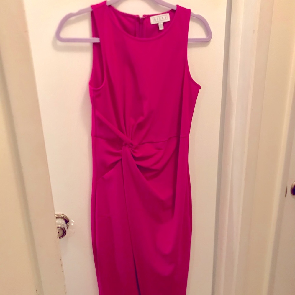 Siena Studio Vibrant Pink Knot Midi Dress